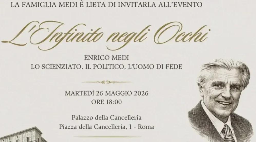 L’infinito negli occhi Enrico Medi event in Rome on 26 May